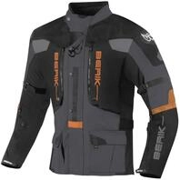 Berik Dakota Wasserdichte 3in1 Motorrad Textiljacke, Schwarz/Grau/Orange, Gr&ouml;&szlig;e 56