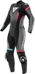 Dainese Fulminea Damen 2-Teiler Motorrad Lederkombi, schwarz/hellblau/pink, 42