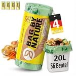 BIOvative Biom&uuml;llbeutel 20L mit Henkel: 56 kompostierbare Biom&uuml;llt&uuml;ten f&uuml;r 15-20L