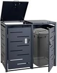 Mendler 2er-M&uuml;lltonnenverkleidung HWC-E83 103x115x63cm - anthrazit, Stahl