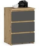 AKORD | Nachttisch Kommode CL-3 mit 3 Schubladen | f&uuml;r das Wohnzimmer Schlafzimmer