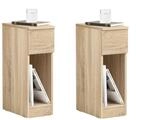 SoBuy 2er Set Nachttisch schmal 20cm mit Schublade, 20x35x60 cm