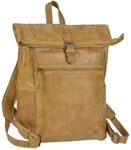 Bear Design Rucksack Leder Damen Herren Rolltop Daypack Kurierrucksack Tagesrucksack