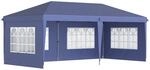 Outsunny Pavillon ca. 3x6m Wasserdicht Pop-up Faltpavillon mit 4 Seitenw&auml;nden,
