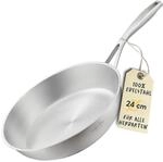 SILBERTHAL Edelstahlpfanne 24 cm Unbeschichtet f&uuml;r Induktion, 18/10 | R&ouml;staromen