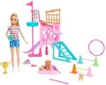 Barbie und j&uuml;ngere Schwester Stacie - Spielset mit H&uuml;ndchen-Hindernisparcours...