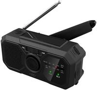infactory Solar Radio Kurbelradio: Solar- und Dynamo-Kurbel-Radio mit LED-Licht, SOS,