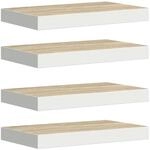 vidaXL 4X Schweberegal Wandregal Schwebend B&uuml;cherregal Wandboard H&auml;ngeregal