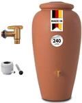 GARANTIA Amphore Komplett-Set 240 Liter terrakotta inkl. Kunststoff-Auslaufhahn und