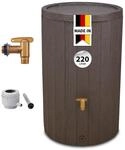 4rain Madera Regentonne Komplett-Set 220 Liter braun inkl....