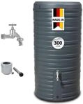 GARANTIA Nordic 2in1 Komplett-Set Regentonne 300 Liter Graphite Grey inkl.