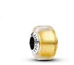 PANDORA Moments Goldfarbenes Murano-Glas Mini-Charm aus Sterling Silber, Kompatibel
