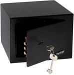 HMF 49216-02 Safe Tresor klein mit Schl&uuml;ssel, M&ouml;beltresor | 23 x 17 x 17 cm 