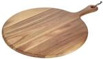 Olympia Holz Rundes Pizzabrett 355 mm, Akazienholz, Pizzaschneidebrett, Rustikales