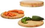 Relaxdays Fr&uuml;hst&uuml;cksbrettchen rund 4er Set, Bambus, 30 cm, K&uuml;chenbrett,