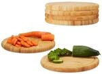 Relaxdays, Natur Fr&uuml;hst&uuml;cksbrettchen rund 6er Set, Bambus, 30 cm, K&uuml;chenbrett,