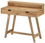 vidaXL Raues Mangoholz Massiv Schreibtisch Vintage-Stil 2 Schubladen Computertisch
