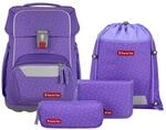 Step by Step Basis Schulranzen-Set &bdquo;Purple Konfetti, 4-teilig, lila, ergonomischer