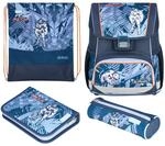 Herlitz Schulranzen Set 4-teilig Loop Tech Mech Blau 17 L Ergonomischer Tornister mit