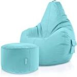 Green Bean 2er Set Sitzsack + Hocker - fertig bef&uuml;llt - robust waschbar