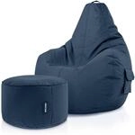 Green Bean 2er Set Sitzsack + Hocker - fertig bef&uuml;llt - robust waschbar