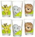 Ritzenhoff & Breker Kindergl&auml;ser Dschungeltiere, 6er Set, 205 ml, Bedruckte