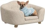 PawHut Haustiersofa mit Kissen R&uuml;ckentasche 70 x 47 x 30 cm Cremewei&szlig; |...