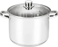 Michelino Edelstahl Kochtopf mit 3-schichtigem Alu-Thermoboden, Silber (13...