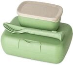 Koziol CANDY READY Lunchbox-Set mit Besteck | 2 Boxen + 3-teiliges Besteckset KLIKK