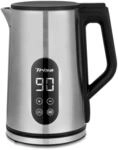 Trisa Digital Edelstahl Wasserkocher 1,7L, 40-100&deg;C, Cool-Touch, Silber
