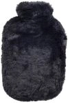 Fashy W&auml;rmflasche mit super softem Bezug aus hochwertigem Fellimitat, schwarz, 2,0L