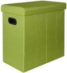 DuneDesign Faltbarer W&auml;schekorb 70L - W&auml;schetruhe mit Deckel und Griffen -