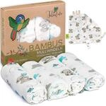 Tabalino&reg; kuschelweiche Bambus Mullwindeln Spuckt&uuml;cher, 4 Mullt&uuml;cher 80x80cm + 1