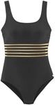 Lascana Damen Badeanzug mit gl&auml;nzenden Akzenten, pushende Softcups, Miedereinsatz,