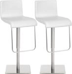 CLP 2er Set Barhocker mit Lehne Limon, Barst&uuml;hle mit Kunstlederbez&uuml;gen