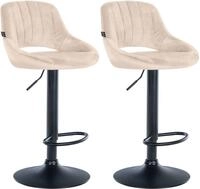 CLP Barhocker 2er Set h&ouml;henverstellbar mit Lehne Milet, Barst&uuml;hle gepolstert