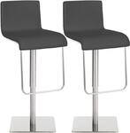 CLP 2er Set Barhocker mit Lehne Limon, Barst&uuml;hle mit Kunstlederbez&uuml;gen