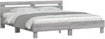 vidaXL Bettgestell, Bettrahmen mit Lattenrost, Bett G&auml;stebett mit Kopfteil,
