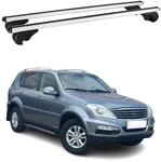 OMAC Dachtr&auml;ger f&uuml;r SsangYong Rexton 2012-2026 Aluminium 2 Stangen Silber