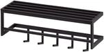 Wohnling Wandgarderobe Metall Schwarz 70x20x20 cm Flurgarderobe mit Ablage,...