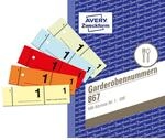 AVERY Zweckform 867 Garderobennummern (A6, 500 durchnummertierte Abrisse von...