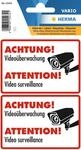 HERMA 15474 Video&uuml;berwachung Aufkleber wetterfest, 2 St&uuml;ck, 85 x 55 mm,
