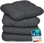 Beautissu 4er Set Sitzkissen 40x40 cm Lisa Anthrazit - weiche Indoor & Outdoor...