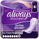 Always Discreet Inkontinenzeinlagen F&uuml;r Frauen Ultimate Nacht 8 St&uuml;ck Extra...