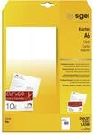 SIGEL LP711 Blanko Karten / Postkarten wei&szlig;, A6, beidseitig bedruckbar, 185 g, 80