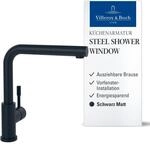 Villeroy & Boch Steel Shower Window K&uuml;chenarmatur, H&ouml;he 272 mm &ndash; Schwarz 