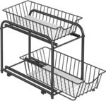 SONGMICS K&uuml;chenschrank Organizer, 2 Ebenen, stapelbar, mit Metallk&ouml;rben