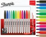Sharpie Permanent Marker | Marker Stifte mit feiner Spitze | gemischte Farben | 12