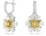 Swarovski Idyllia Drop-Ohrh&auml;nger, Gelbe, Rhodinierte Ohrringe im Blumen-Design mit