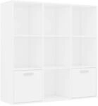 vidaXL B&uuml;cherregal mit 7 offenen W&uuml;rfeln 2 T&uuml;ren Wandregal Aktenregal...